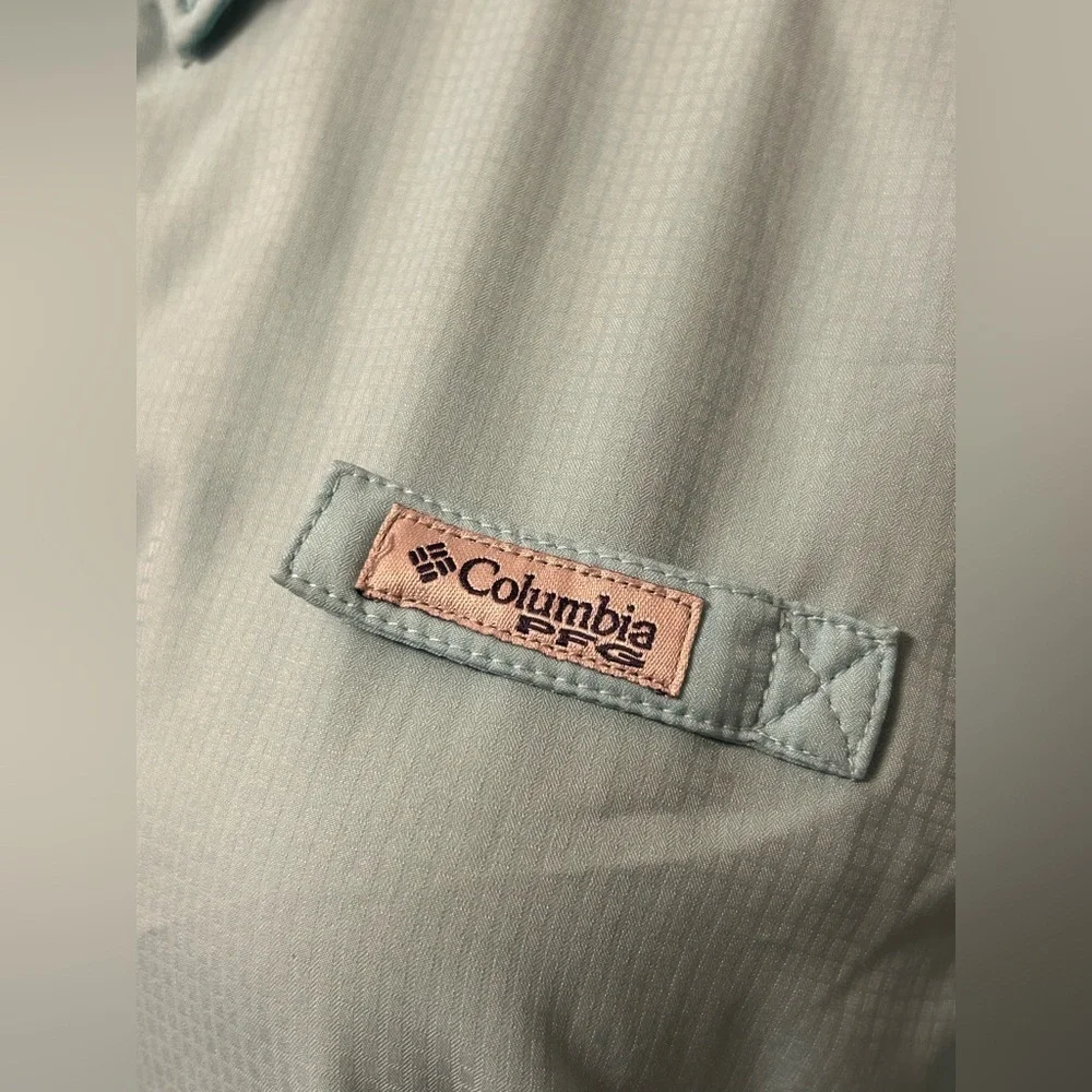 Columbia PFG Shirt Womens Medium Blue Performance Fishing Omni Shade Tamiami II - Picture 4 of 11
